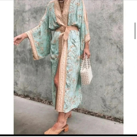 BOHEMIAN VINTAGE ROBE KIMONO - Picture 1 of 9